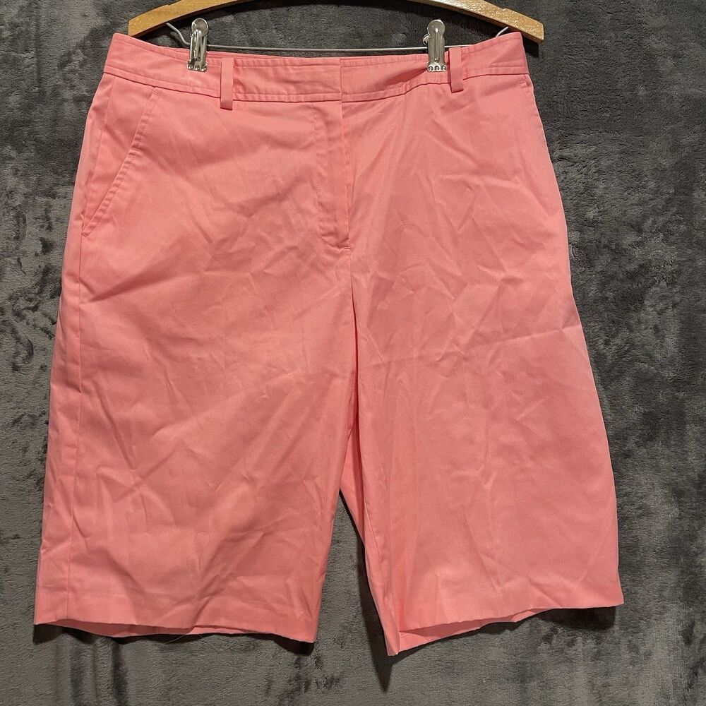 Brooks Brothers 346 Women Size 10 Flat Front Pink Stretch Bermuda Short Preppy